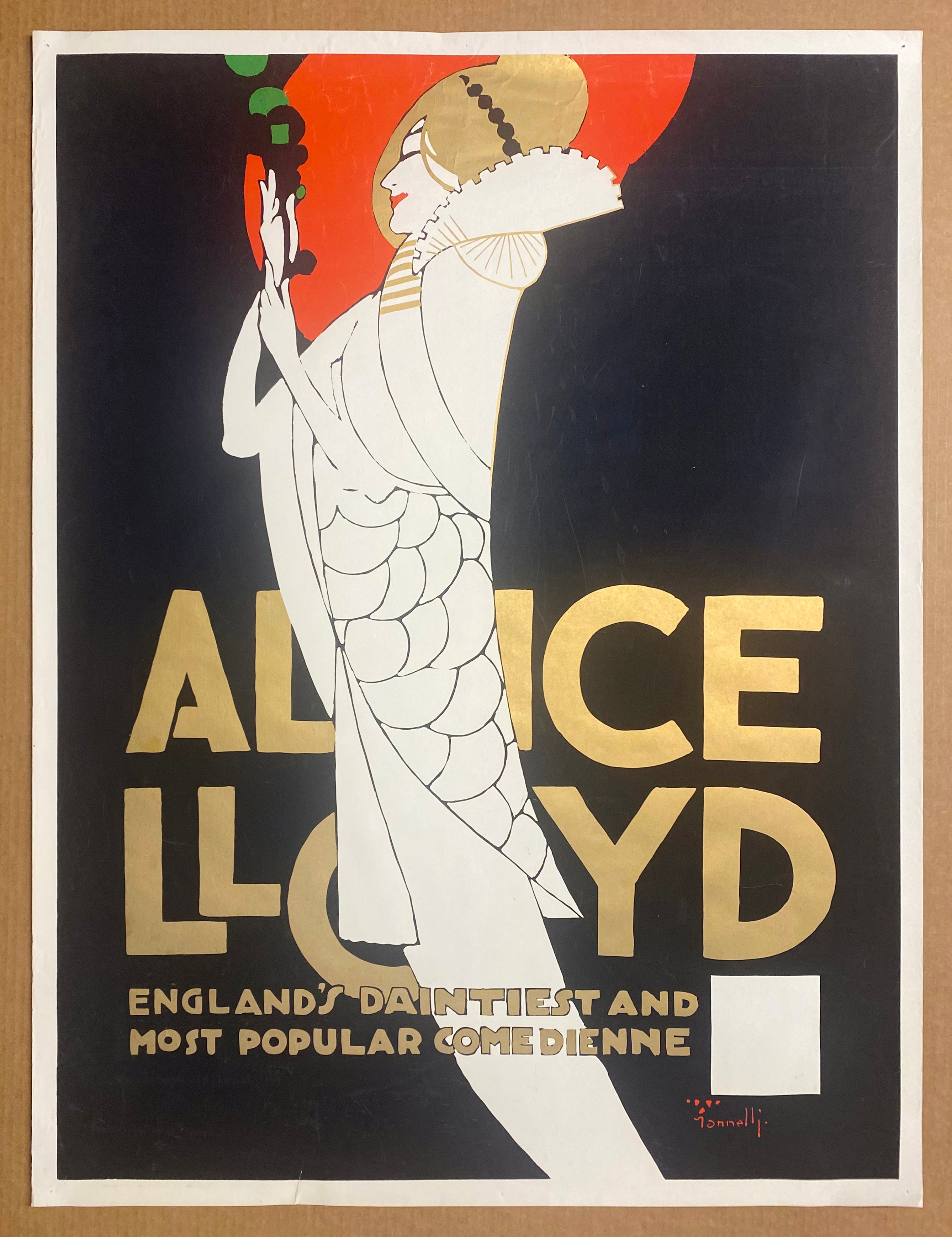 1968 Alice Lloyd England's Comedienne Theatre Poster Alphonso