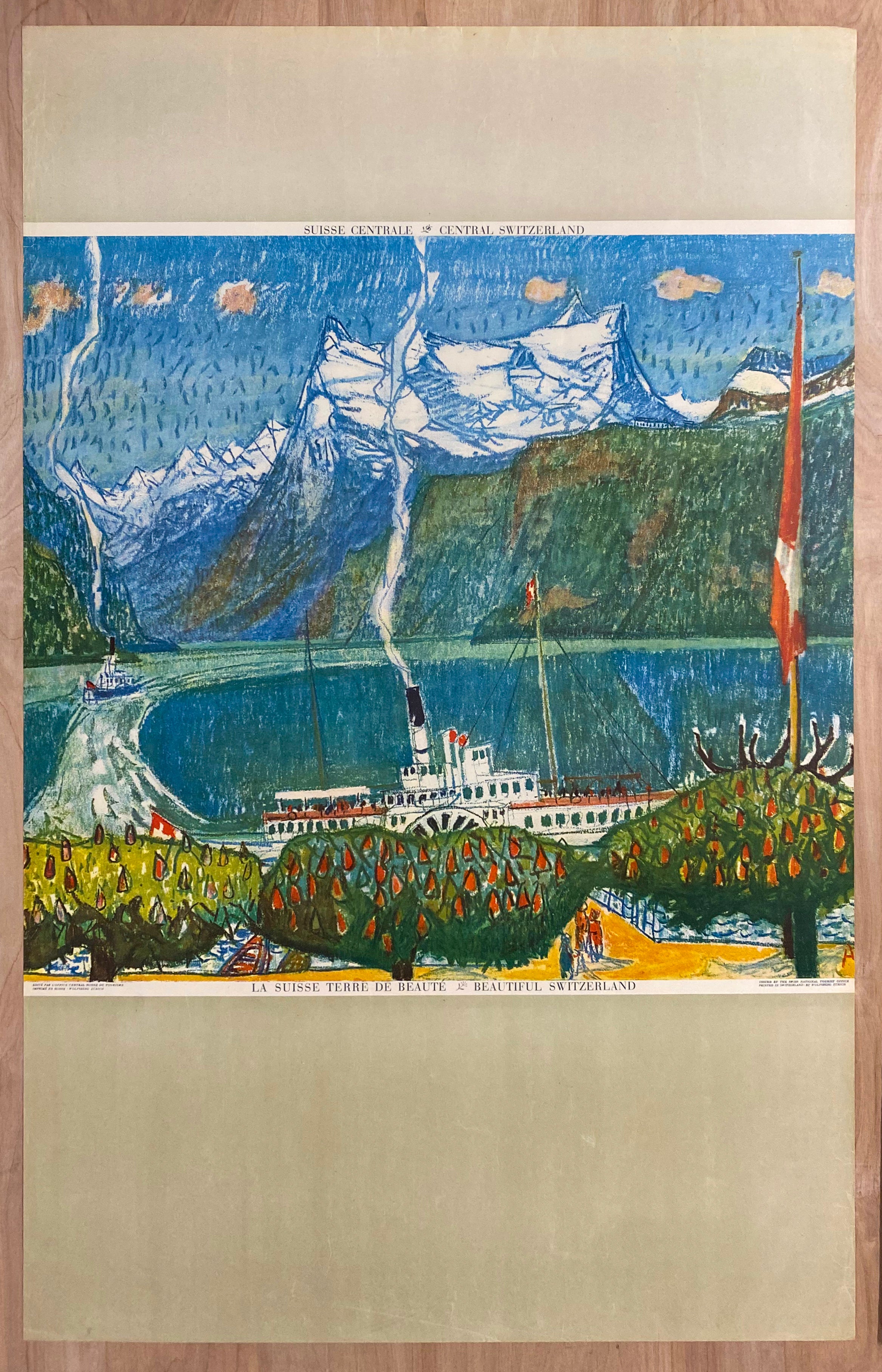 Aquarelle Originale XIXe - Montagnes Près De Bex, Suisse - Grand Tour