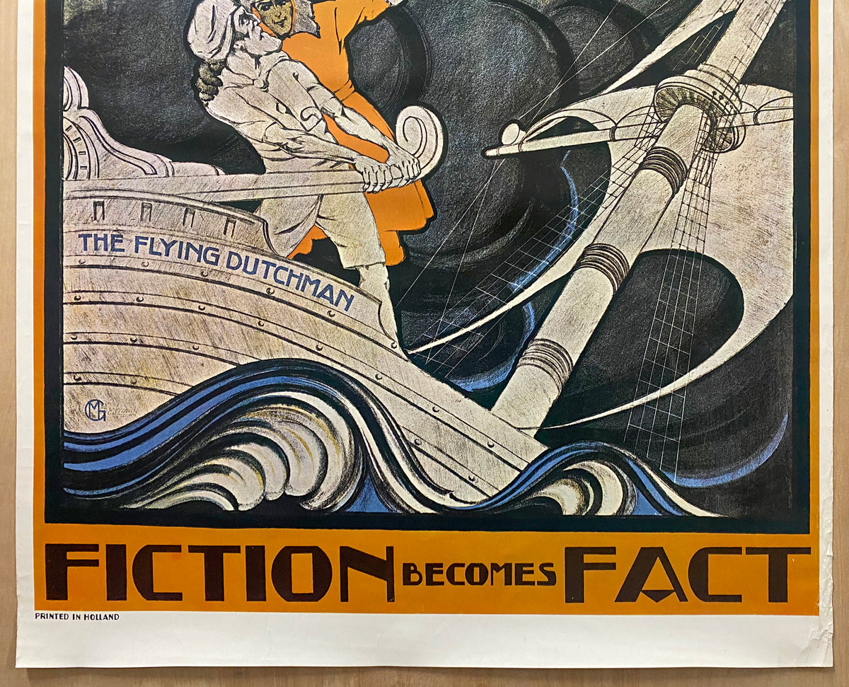 1924 Fiction Becomes Fact KLM Poster Guthschmidt 1969 50th