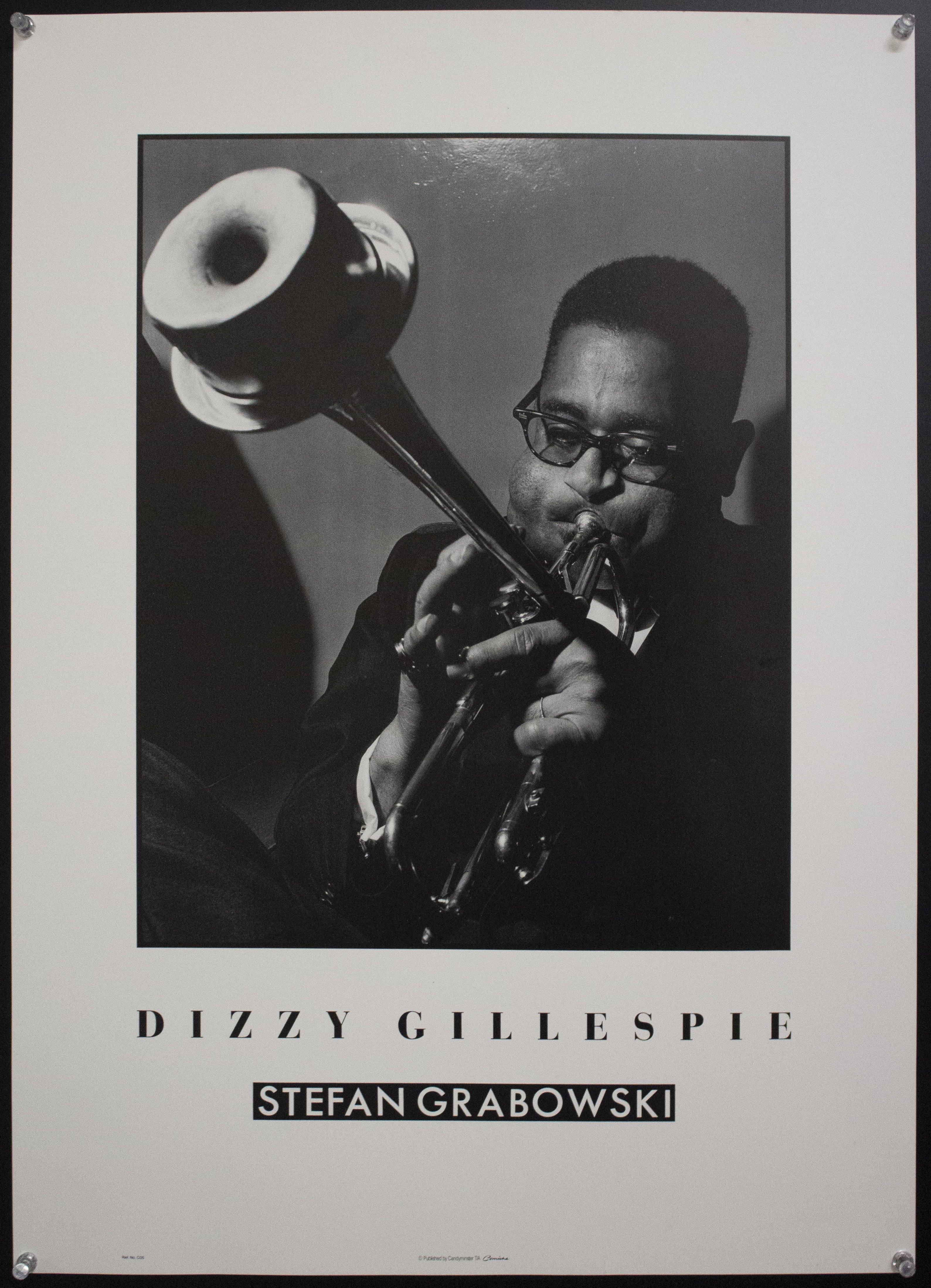 c.1980s Dizzy Gillespie Poster by Stefan Grabowski Jazz Trumpeter
