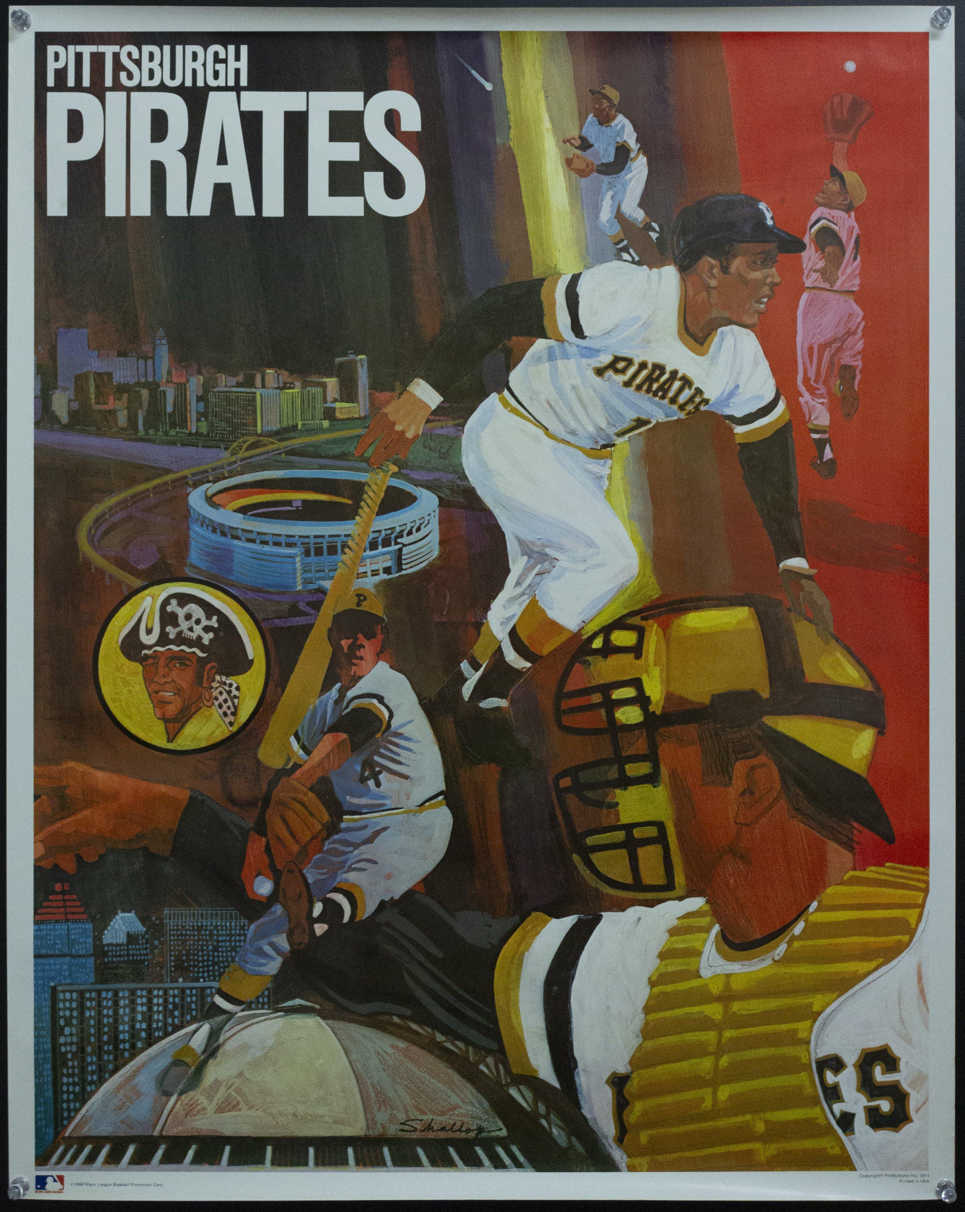 1952 Pittsburgh Pirates Vintage Baseball Art Poster