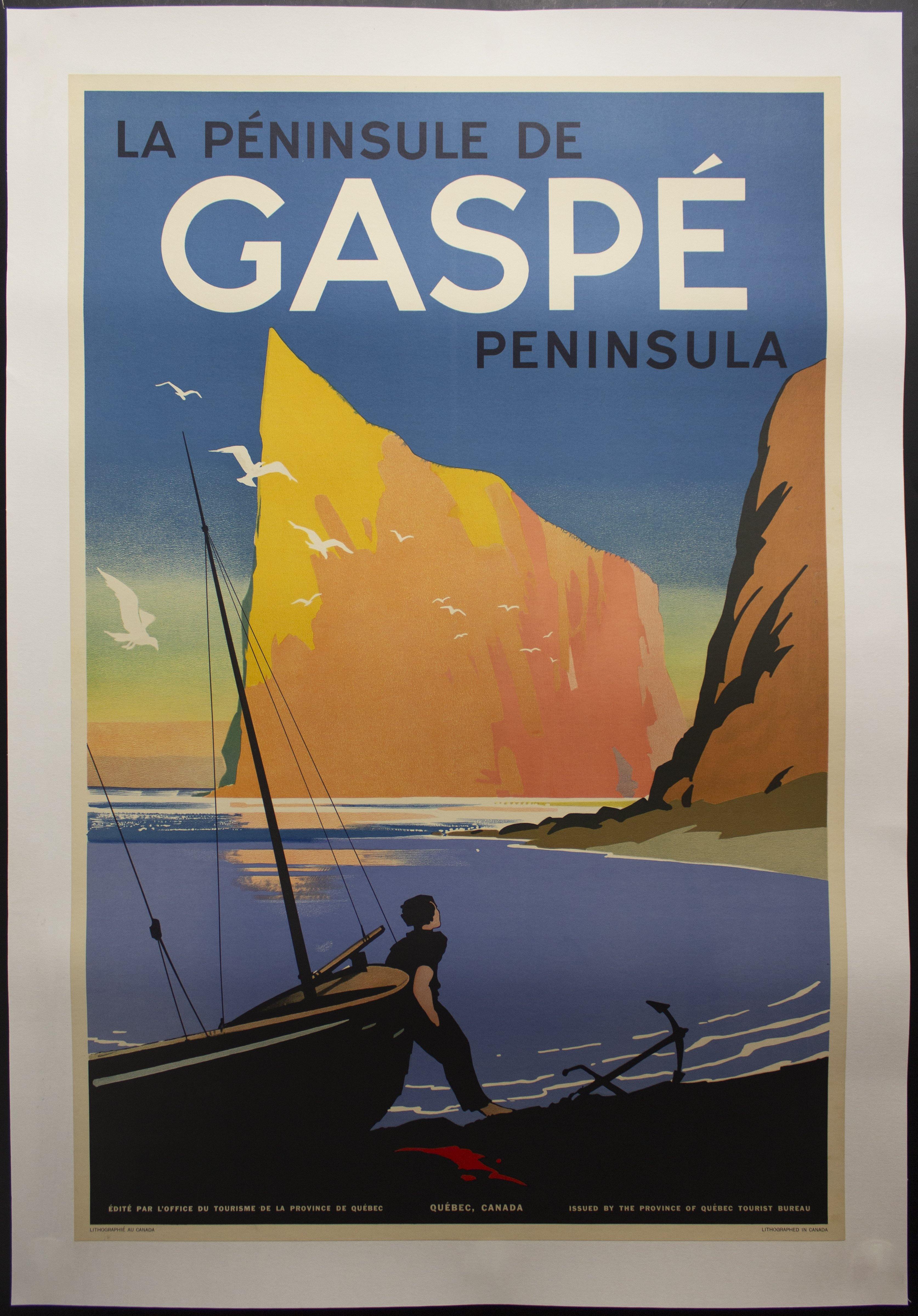 1930s Province de Quebec Classic Canadian Vintage Fishing Poster