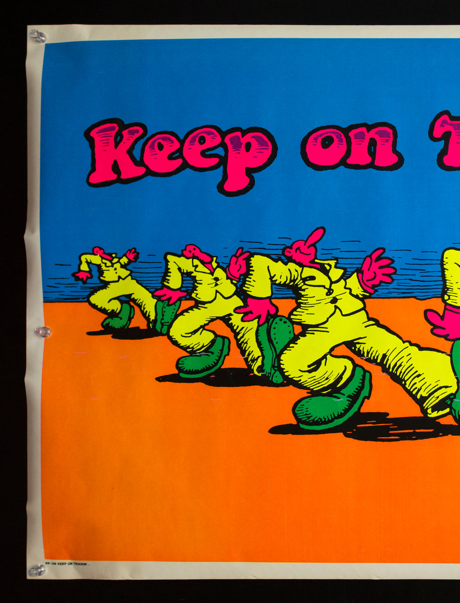 c.1971 Keep On Truckin… Robert Crumb Blacklight Vintage Original 