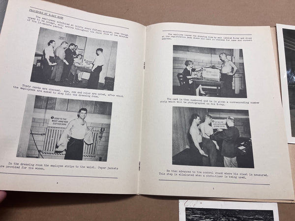 1944 Tuberculosis Factory Workers Chest X-Ray Survey Packet WWII Home Front ORIG