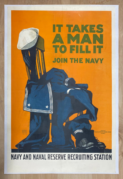 1918 It Takes A Man To Fill It Join The Navy Charles Stafford Duncan