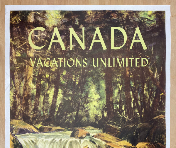 c.1950s Canada Vacations Unlimited by J.B. Hallam Flyfishing