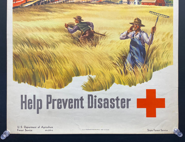 1948 The Good Earth Forest Fires Destroy Lives Homes Wildlife Forest Service Poster