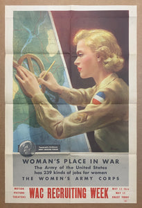 1944 Woman’s Place In War Women’s Army Corps Recruiting by Ramus WWII