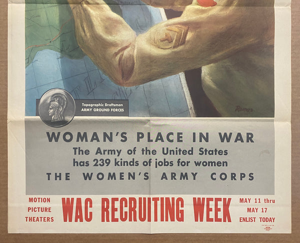 1944 Woman’s Place In War Women’s Army Corps Recruiting by Ramus WWII