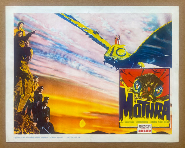 1962 Mothra Title Lobby Card Group of 3 Toho Ltd Japanese Kaiju Monster Sci-Fi