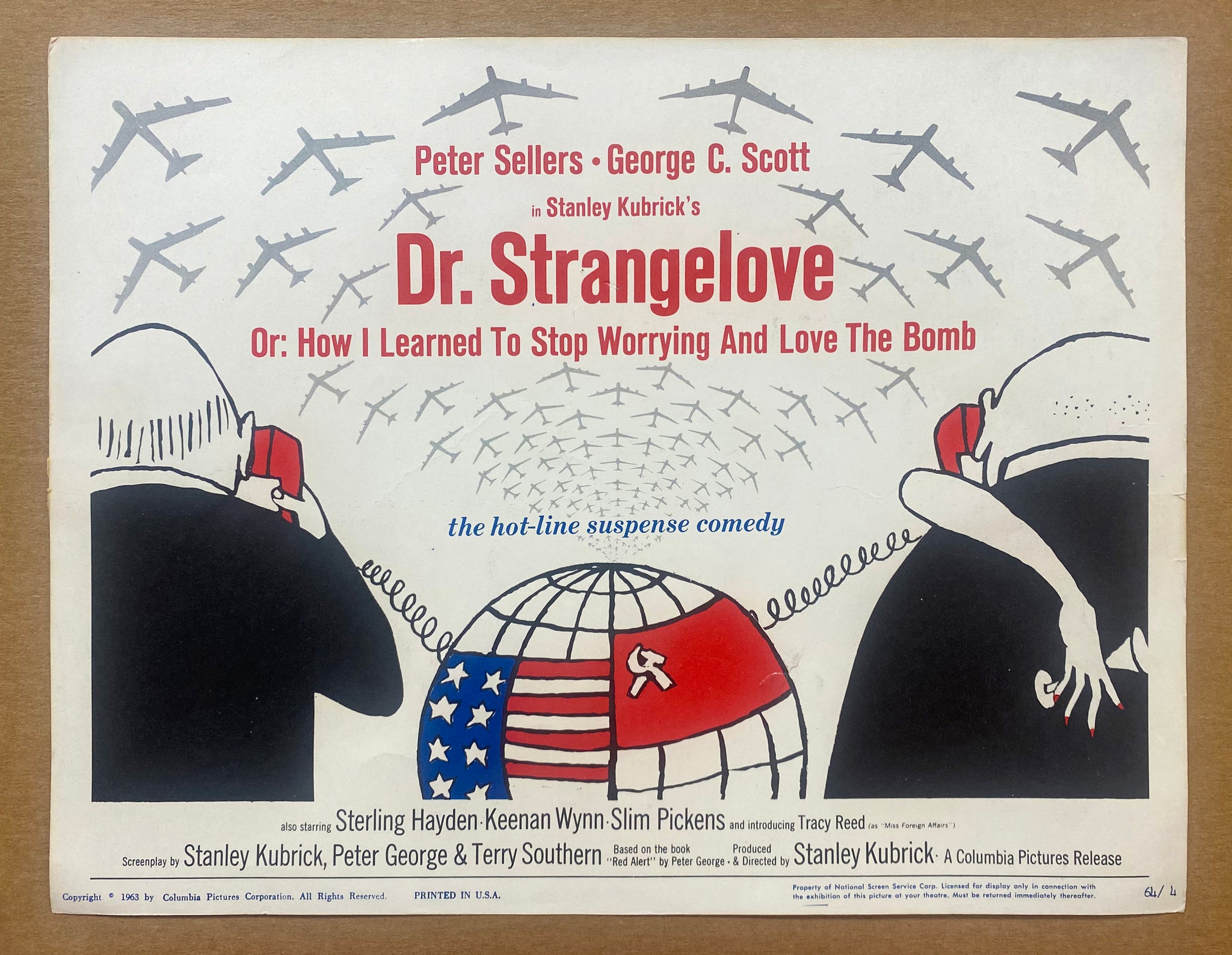 1963 Dr. Strangelove Title Lobby Card Group of 5 Stanley Kubrick Cold War Satire