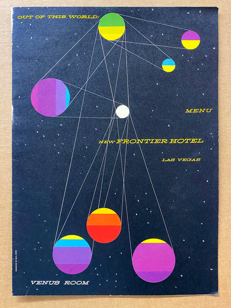 1956 Judy Garland New Frontier Hotel Las Vegas Debut Menu by Saul Bass