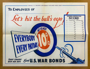 1942 Official U.S. Treasury Department War Bond Score Chart