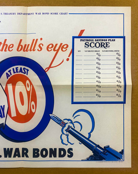 1942 Official U.S. Treasury Department War Bond Score Chart