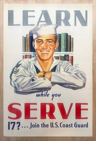 c.1940 Learn While You Serve Join The U.S. Coast Guard John Floherty WWII Era