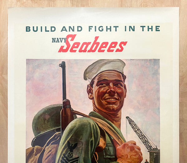 1943 Construction Workers Wanted Build and Fight in Navy Seabees John Falter WWII