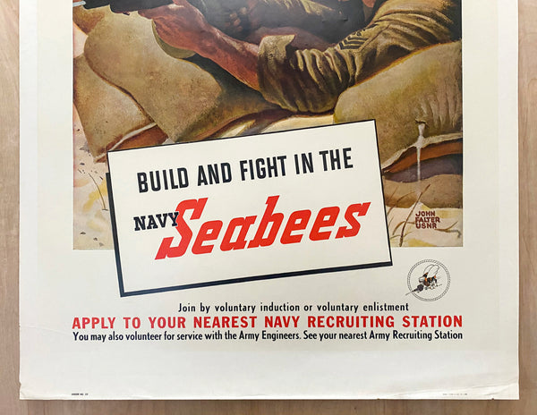 1943 Construction Workers Build and Fight in the Seabees John Falter WWII