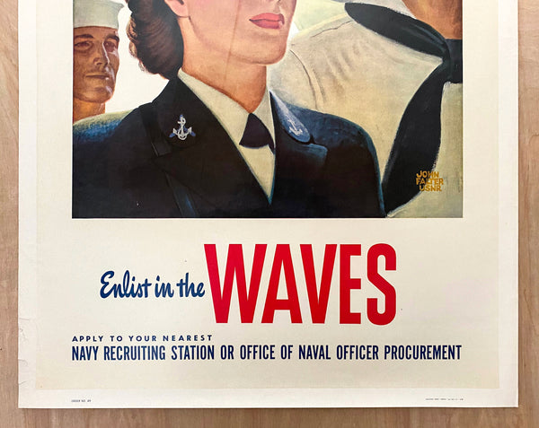 1943 On The Same Team Enlist In The WAVES US Navy John Falter WWII