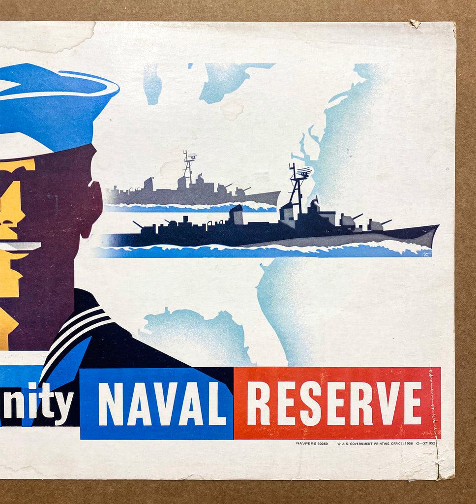 1956 Support Your Country US Navy Naval Reserve Poster Joseph