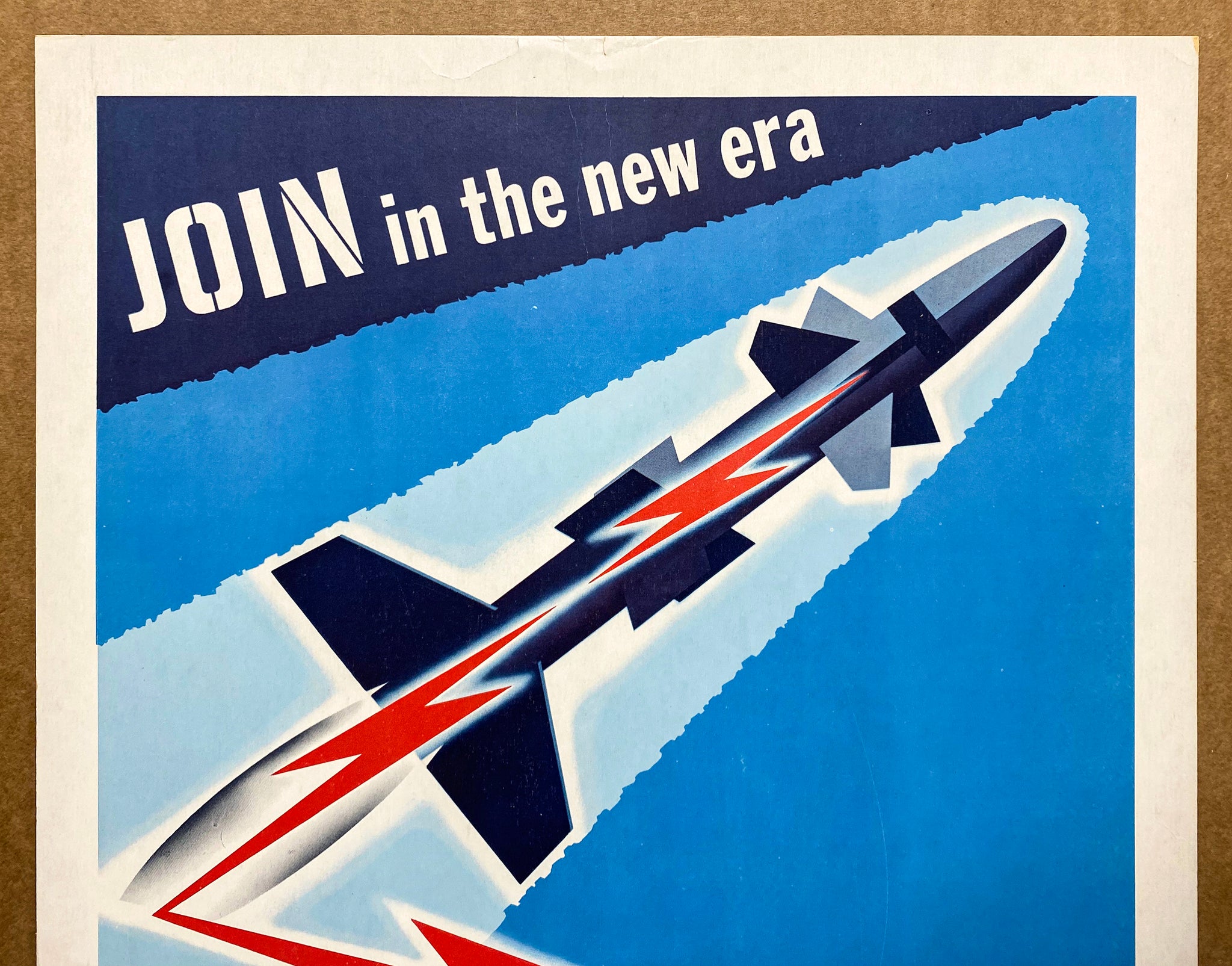 1956 JOIN New Atomic Electronic Supersonic Navy Poster Joseph