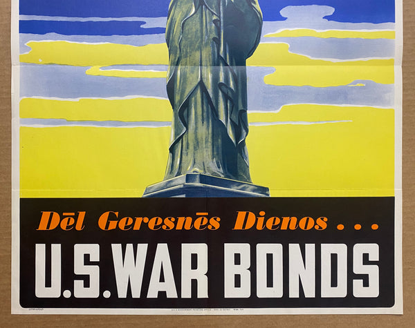 1943 U.S. War Bonds For A Better Day Lithuanian Language WWII Rare