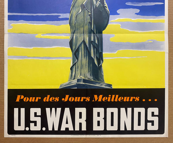 1943 U.S. War Bonds For Better Days French Language WWII Rare
