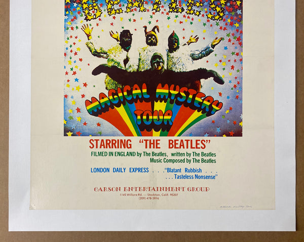 c.1970 Magical Mystery Tour The Beatles College Movie Poster Original RARE