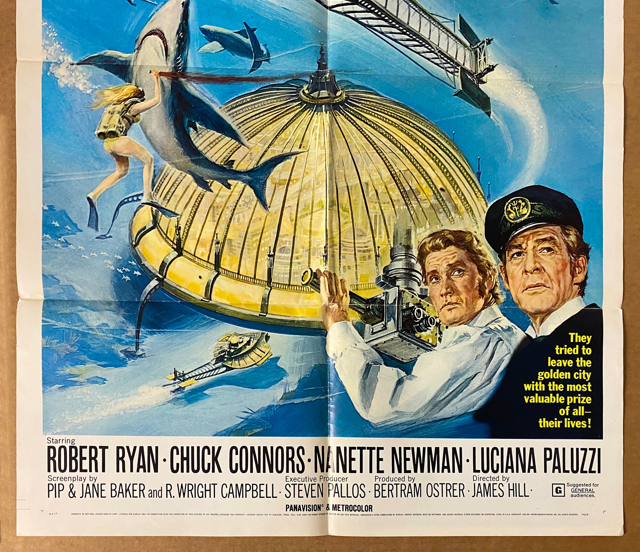 1970 Captain Nemo and Underwater City Folded One Sheet Movie