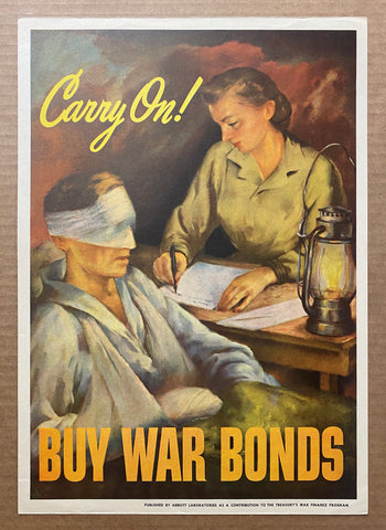 1943 Carry On! Buy War Bonds by Joseph Raskin Abbott Laboratories WWII