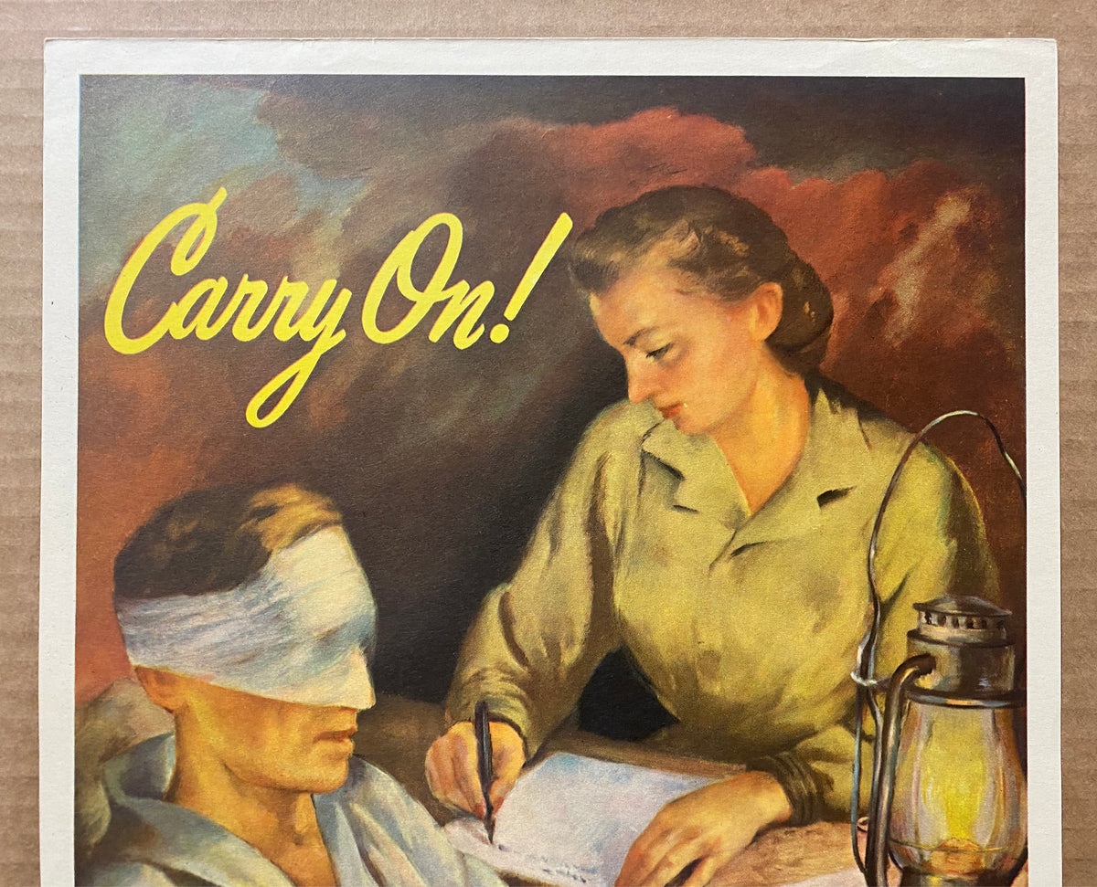 1943 Carry On! Buy War Bonds Poster Joseph Raskin Abbott Laboratories ...