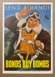 1943 Lend A Hand! Bonds Buy Bombs by Grant Reynard Abbott Laboratories