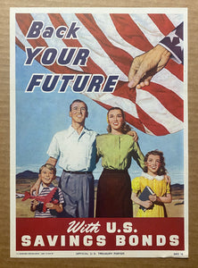 1946 Back Your Future With U.S. Savings Bonds Treasury George Englert Atomic Age