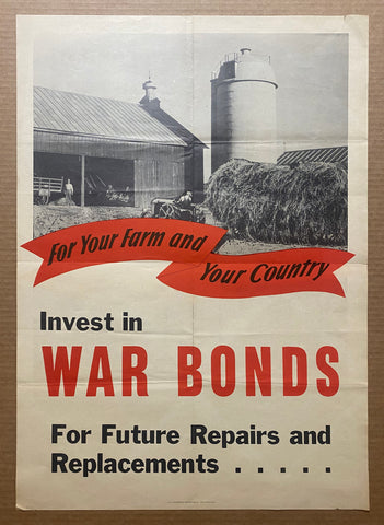 1943 For Your Farm and Country Invest in War Bonds WWII Farmers Rare