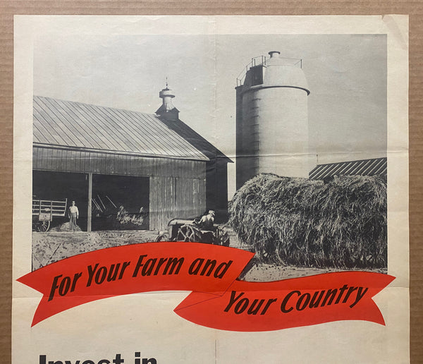 1943 For Your Farm and Country Invest in War Bonds WWII Farmers Rare