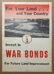 1943 For Your Land and Country Invest in War Bonds WWII Farmers
