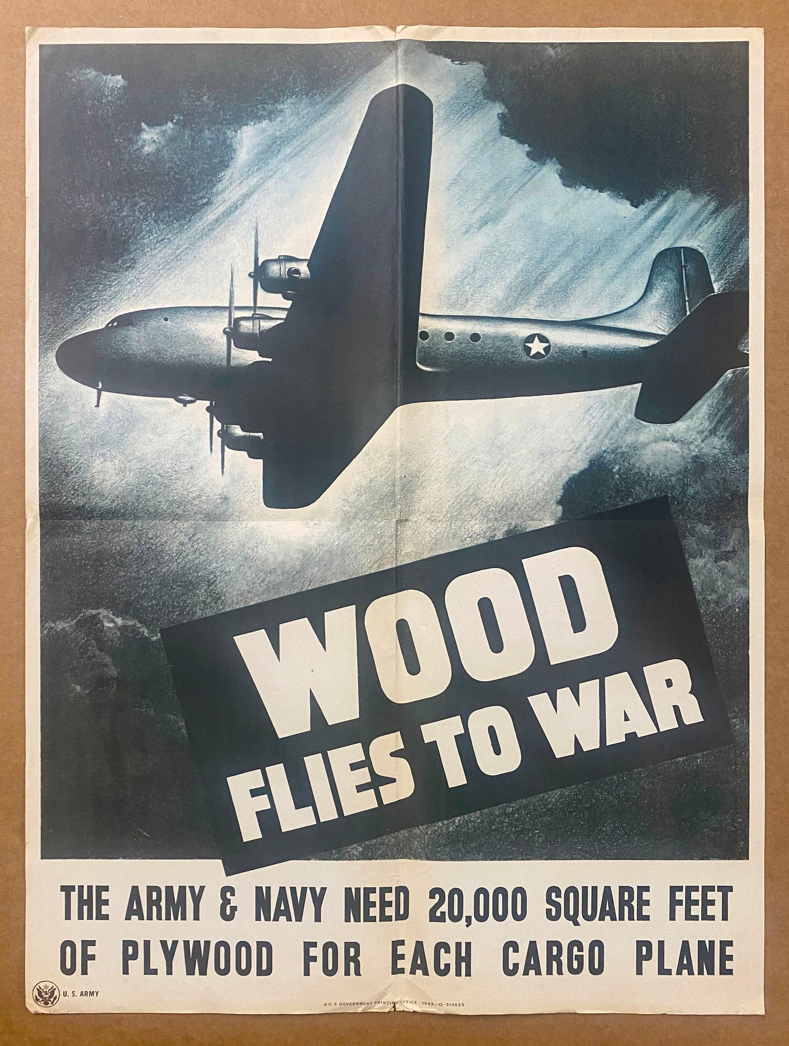 1943 Wood Flies To War Army Navy Need Plywood For Cargo Planes WWII