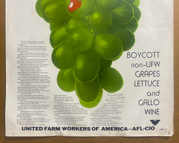 c.1974 There’s Blood On Those Grapes United Farm Workers Gallo Wine Boycott