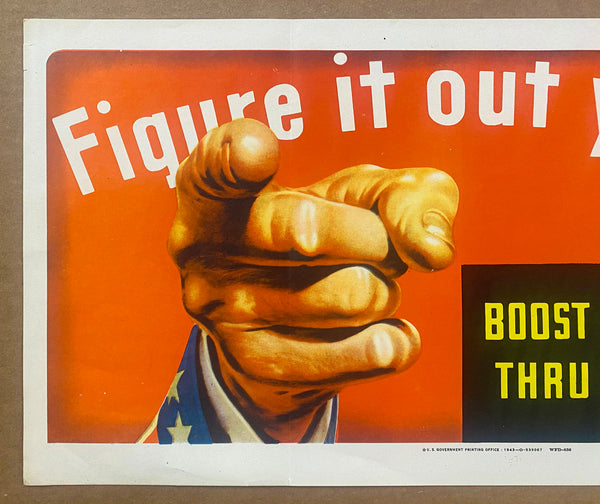 1943 Figure It Out Yourself Boost Bond Buying US Treasury WWII