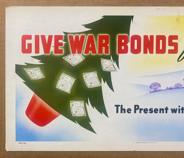 1943 Give War Bonds For Christmas The Present With A Future WWII