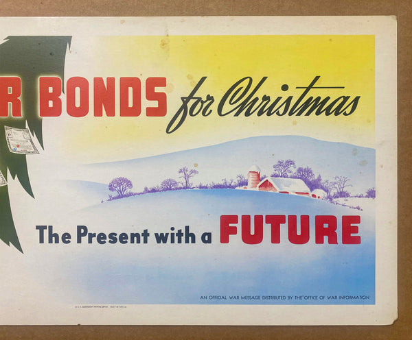 1943 Give War Bonds For Christmas The Present With A Future WWII