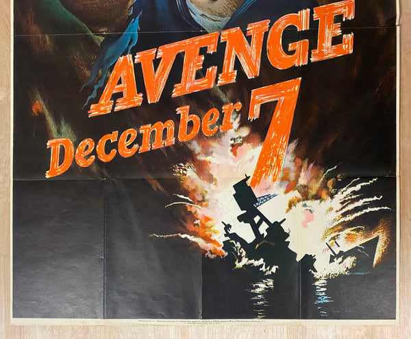1942 Avenge December 7 by Bernard Perlin WWII Full Size