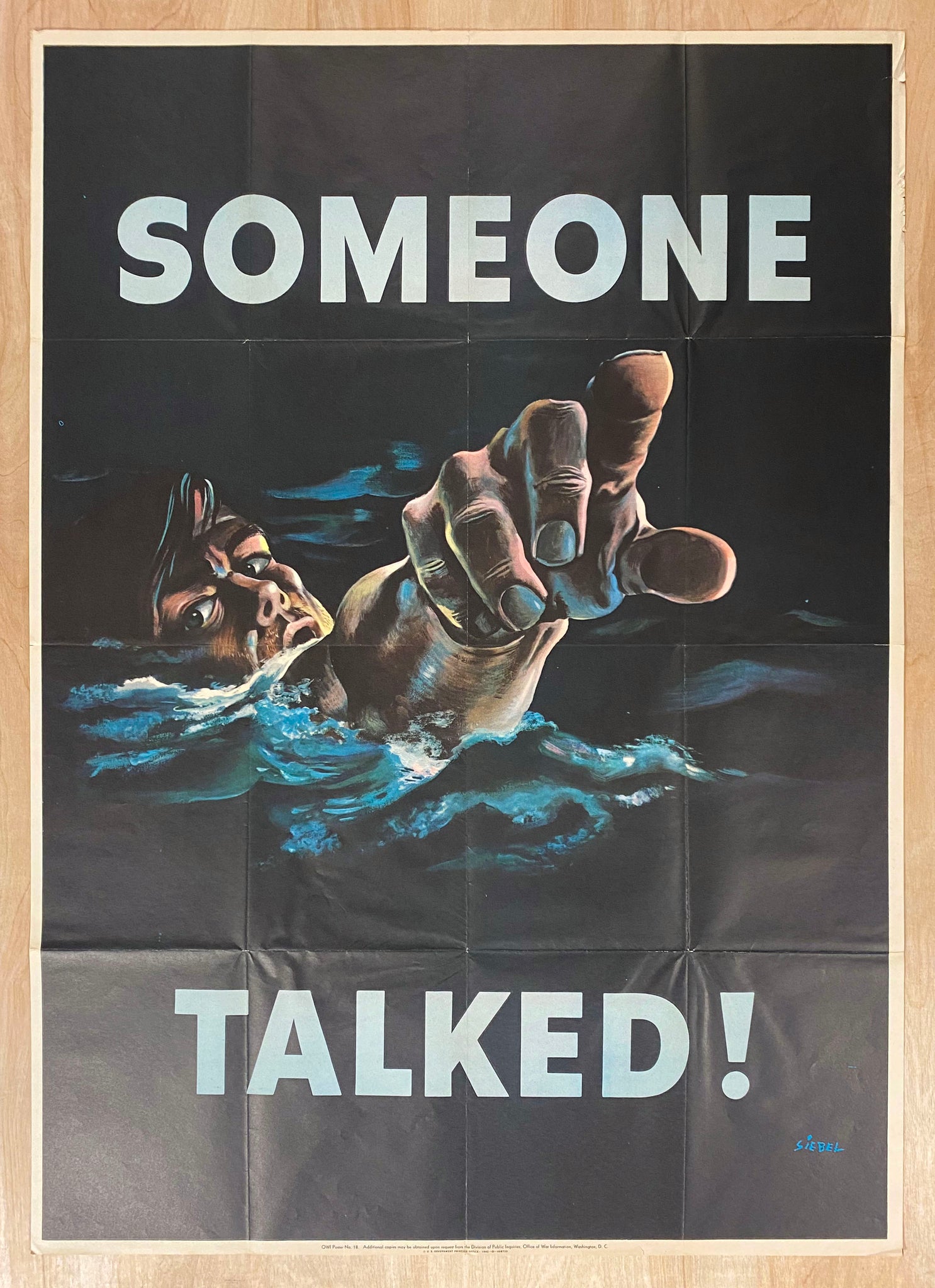 1942 Someone Talked! by Frederick Siebel Loose Lips Sink Ships WWII