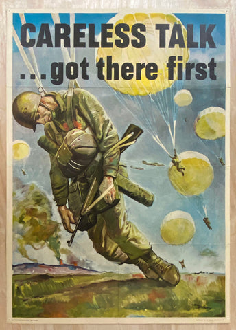 1944 Careless Talk Got Their First Herbert Morton Stoops Airborne WWII