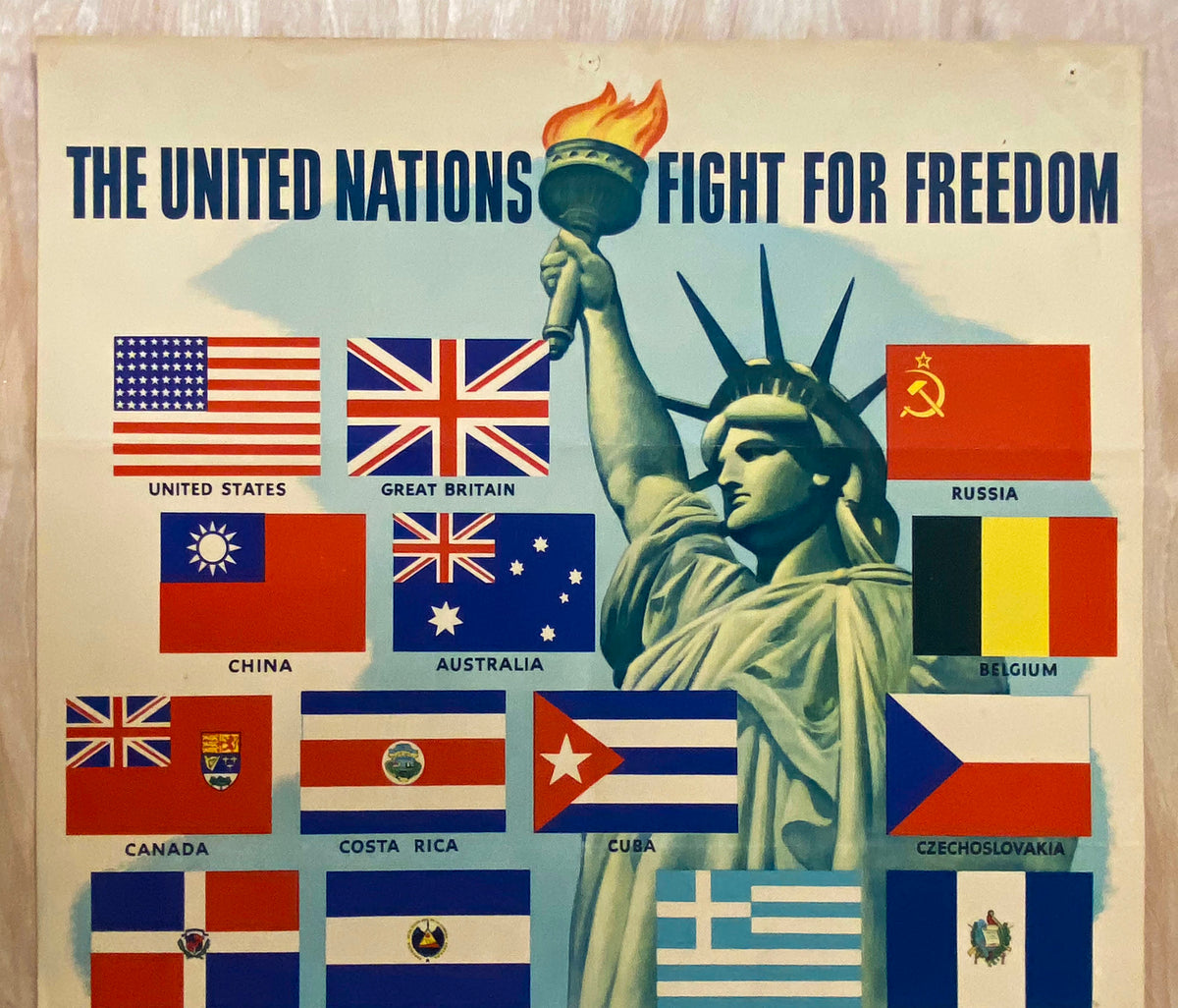 1942 The United Nations Fight For Freedom Poster Statute of Liberty ...