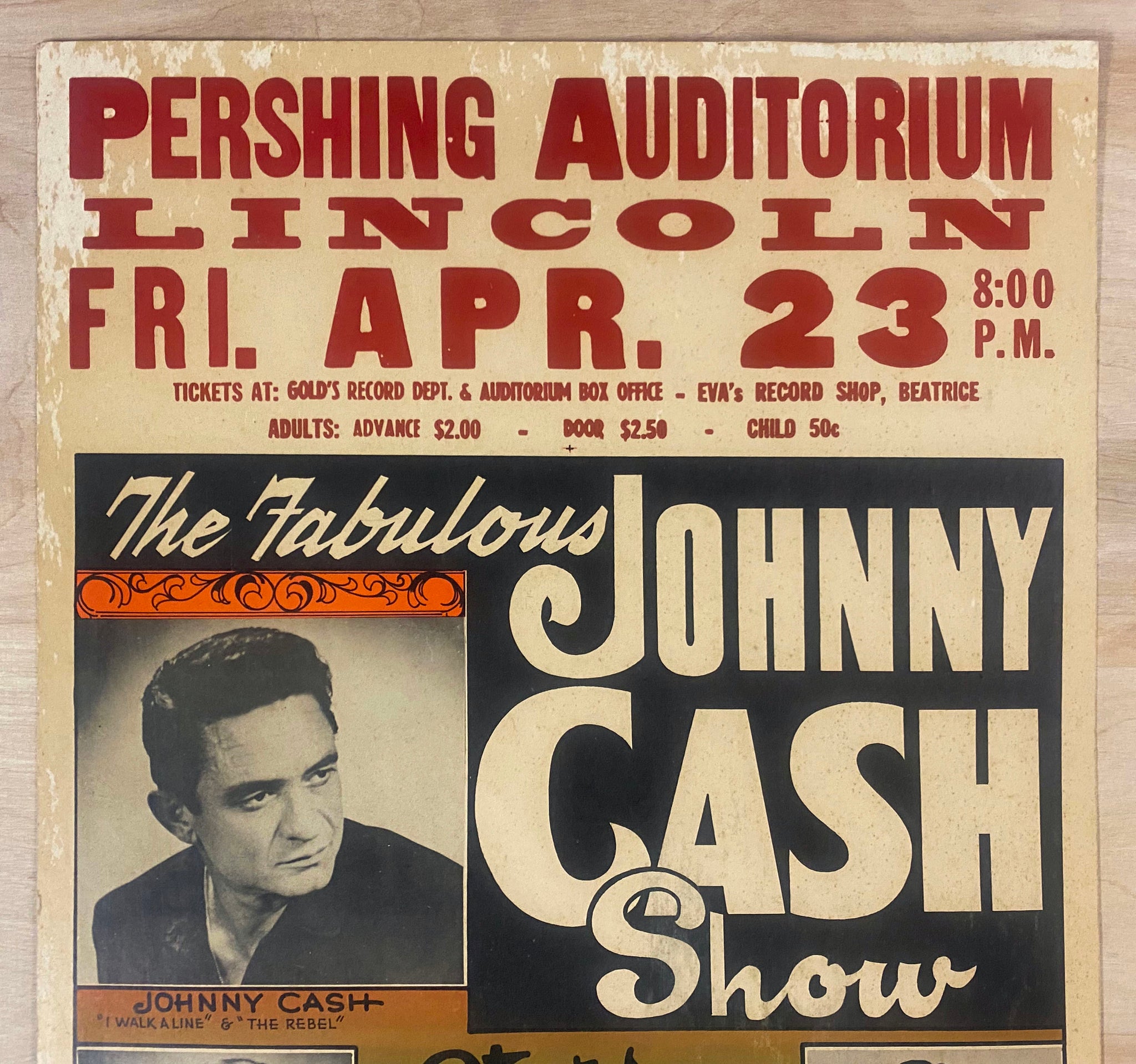 1965 The Fabulous Johnny Cash Show Concert Window Card Poster Original –  Golden Age Posters, image size:2048x1919