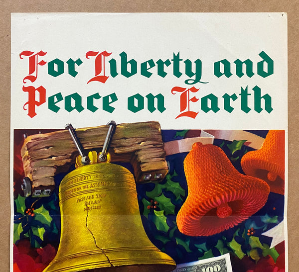 1944 For Liberty And Peace On Earth Give War Bonds WWII Treasury Christmas