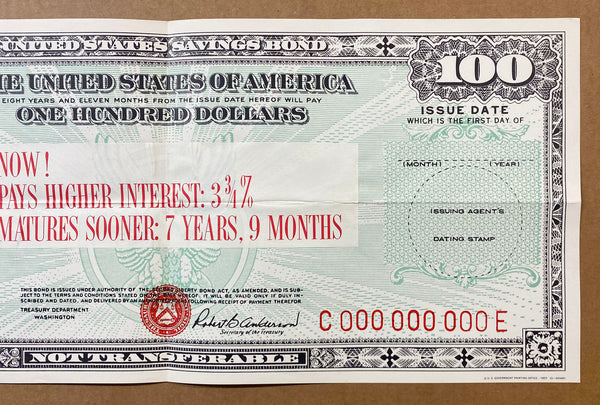 1957 U.S. Treasury Series E Bonds Pay Higher Mature Sooner