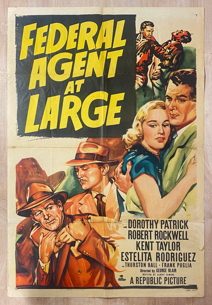1950 Federal Agent At Large Movie One Sheet Republic Film Noir Crime