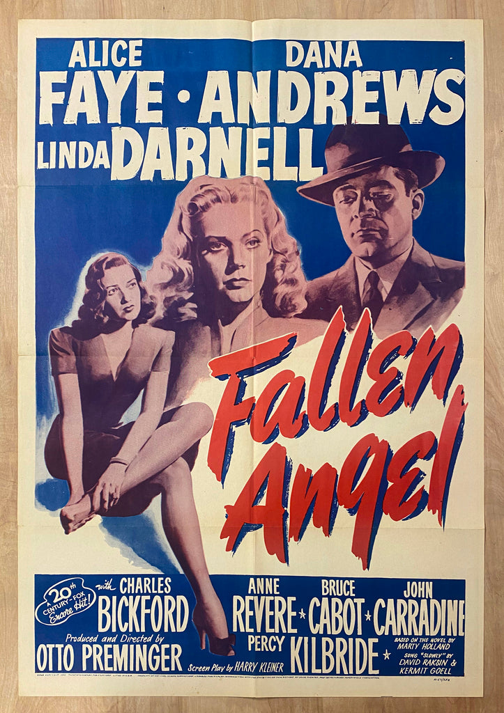 R 1953 Fallen Angel One Sheet Movie Poster Film Noir Otto Preminger r-1953-fallen-angel-one-sheet-movie-poster-film-noir-otto-preminger