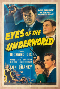 1943 Eyes of the Underworld One Sheet Movie Universal Film Noir Lon Chaney